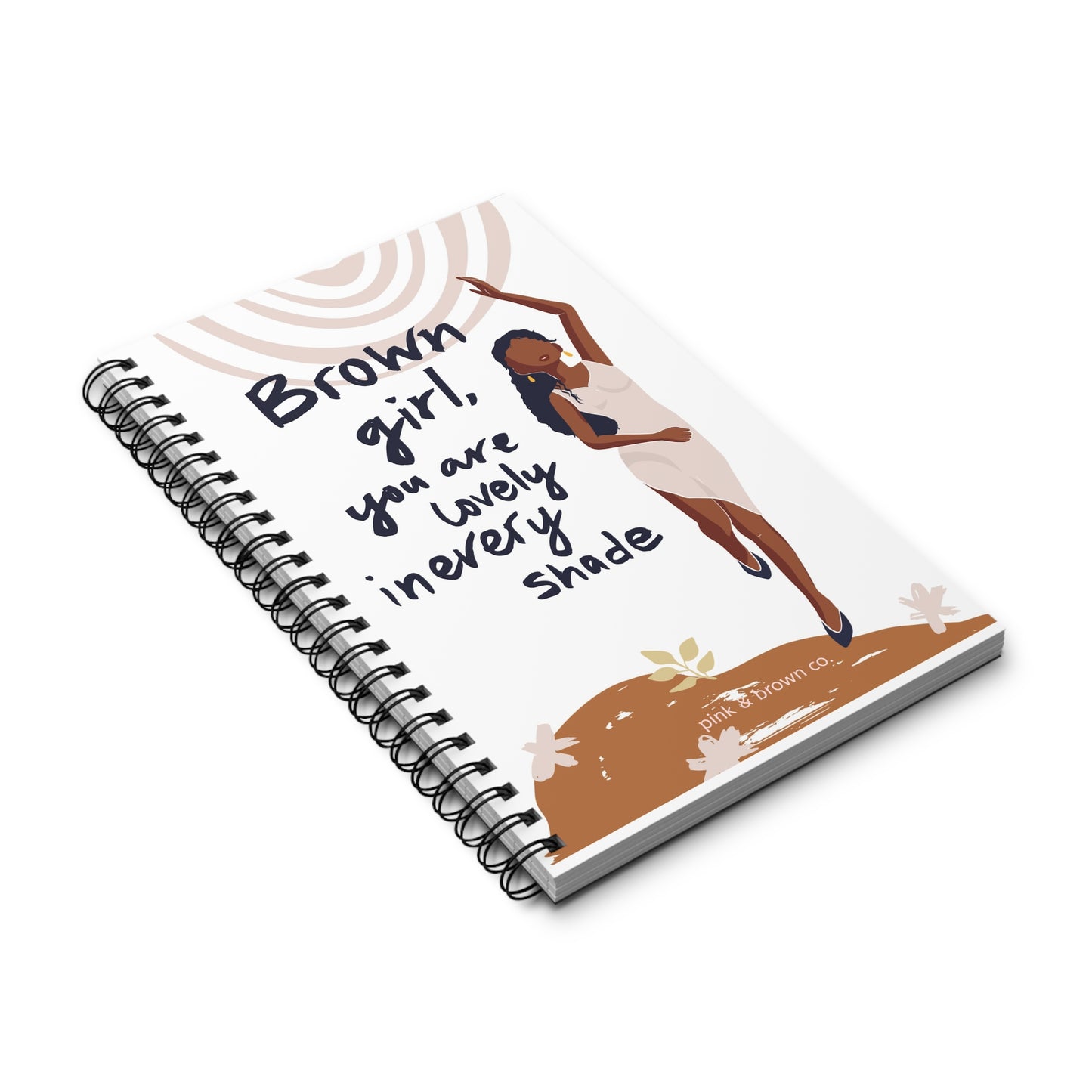 Inspirational Spiral Journal, Brown Girl Affirmation Notebook, Motivational Writing Diary, Gift for Her, Self-Care Journal