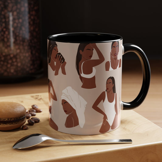Women Coffee Mug, Empowerment Gift, Modern Art Mug, Inspirational Decor, Self-Care Coffee Cup
